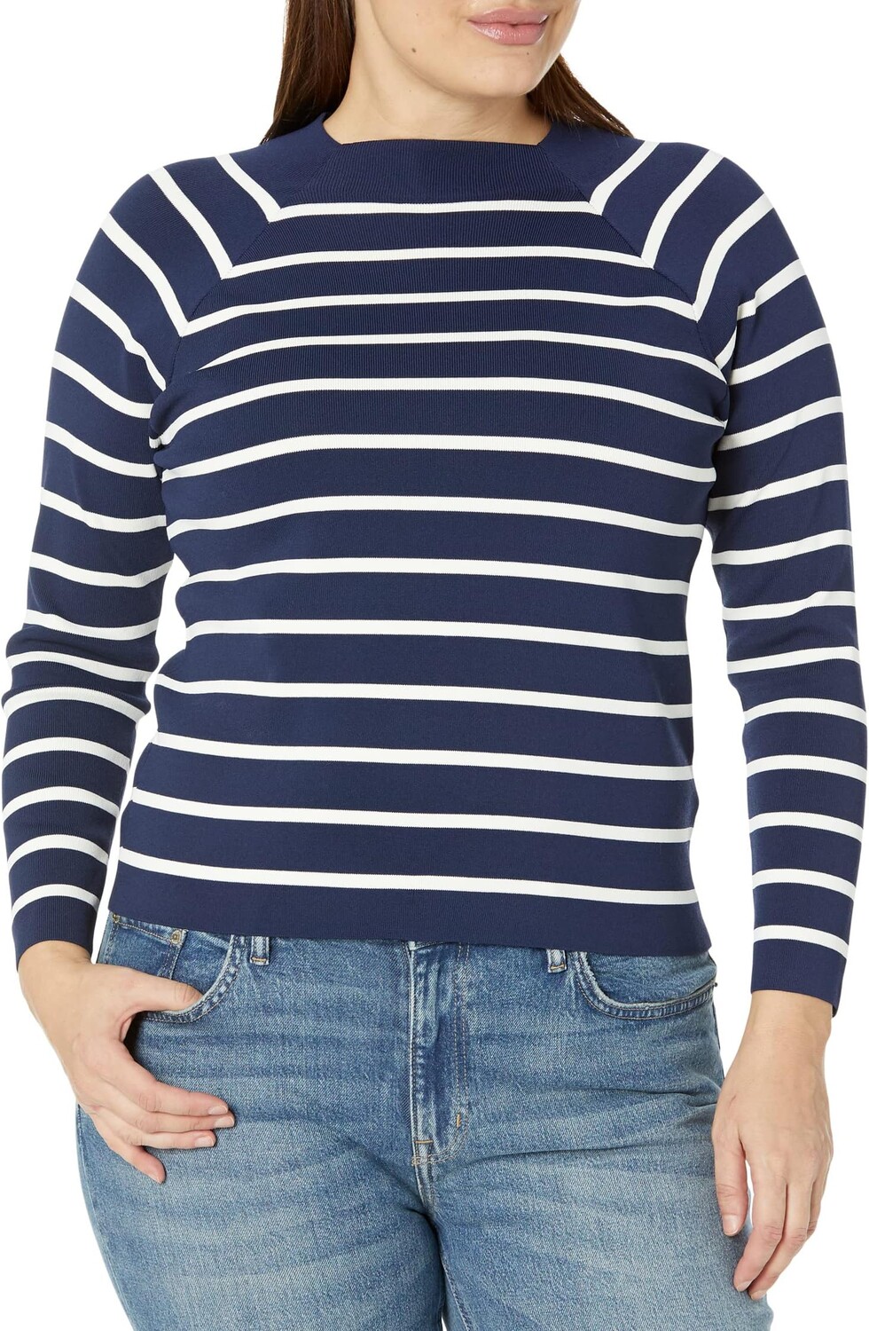 Полосатый свитер больших размеров с воротником-стойкой LAUREN Ralph Lauren, цвет French Navy/Mascarpone Cream
Полосатый свитер больших размеров с воротником-стойкой LAUREN Ralph Lauren, цвет French Navy/Mascarpone Cream