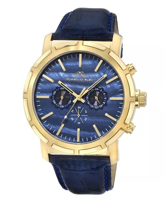 Мужские часы NYC Chrono из натуральной кожи золотистого и синего цвета 1282BNYL Porsamo Bleu, синий
Мужские часы NYC Chrono из натуральной кожи золотистого и синего цвета 1282BNYL Porsamo Bleu, синий