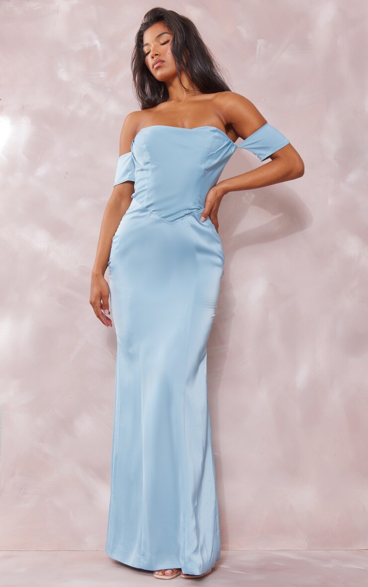 PrettyLittleThing Пыльно-синее платье макси с корсетом и вырезом на спине, Синий
PrettyLittleThing Пыльно-синее платье макси с корсетом и вырезом на спине, Синий