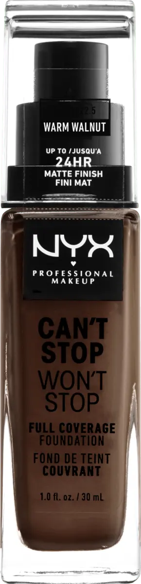 Тональный крем Can't Stop Won't Stop 24Hour Warm Walnut 22,5 30мл NYX PROFESSIONAL MAKEUP
Тональный крем Can't Stop Won't Stop 24Hour Warm Walnut 22,5 30мл NYX PROFESSIONAL MAKEUP