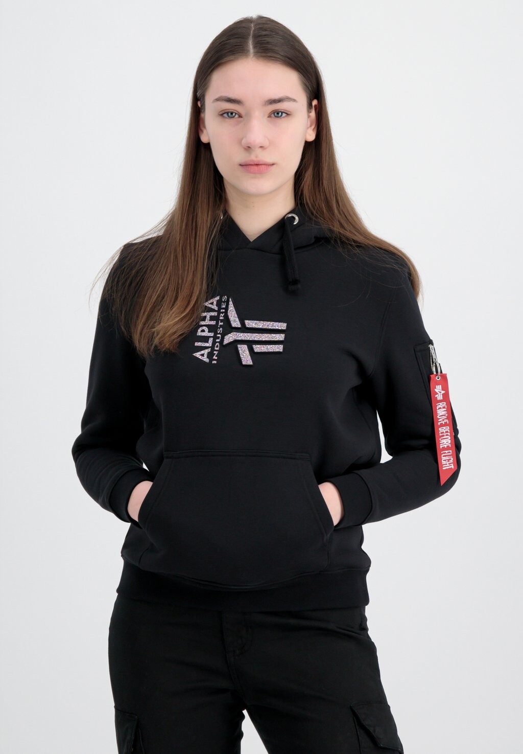 Толстовка с капюшоном Alpha Industries, черный 
Толстовка с капюшоном Alpha Industries, черный