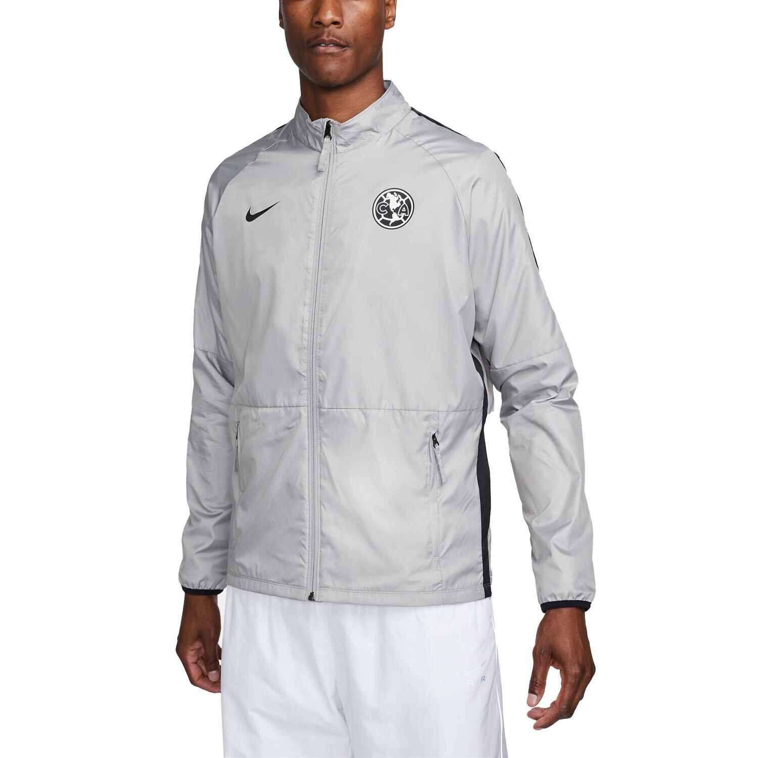 Мужская серая куртка с молнией во всю длину Club America Academy AWF Nike, Серый
Мужская серая куртка с молнией во всю длину Club America Academy AWF Nike, Серый