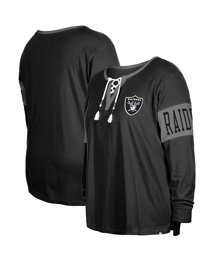 Женская черная футболка с длинными рукавами и вырезом на шнуровке Las Vegas Raiders размера плюс New Era, черный
Женская черная футболка с длинными рукавами и вырезом на шнуровке Las Vegas Raiders размера плюс New Era, черный