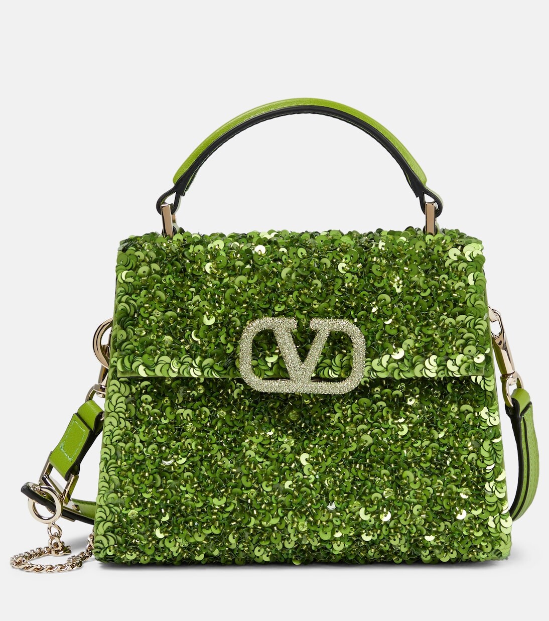 Миниатюрная кожаная сумка-тоут vsling с пайетками Valentino Garavani, зеленый
Миниатюрная кожаная сумка-тоут vsling с пайетками Valentino Garavani, зеленый