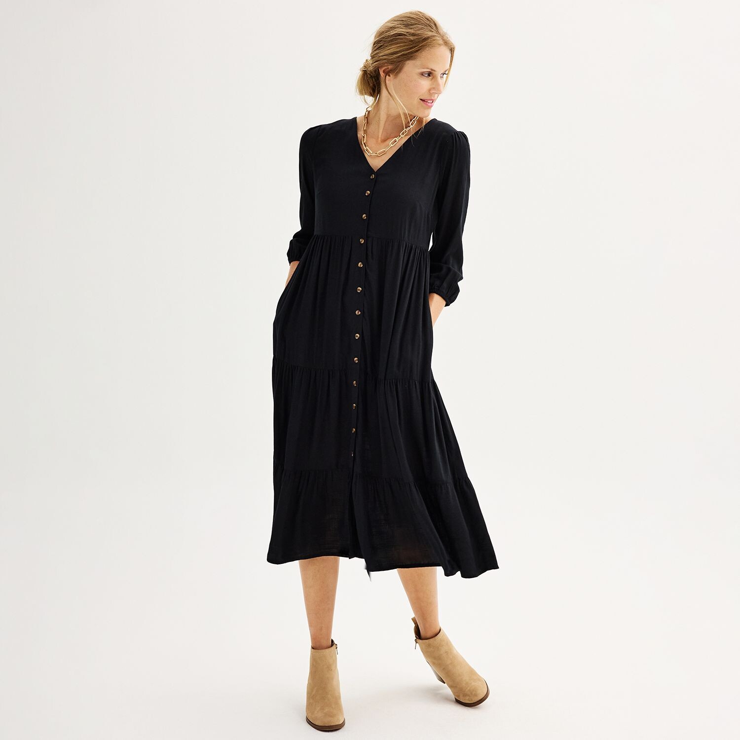 Платье Petite Sonoma Goods For Life с рукавами 3/4 и пуговицами спереди Sonoma Goods For Life
Платье Petite Sonoma Goods For Life с рукавами 3/4 и пуговицами спереди Sonoma Goods For Life