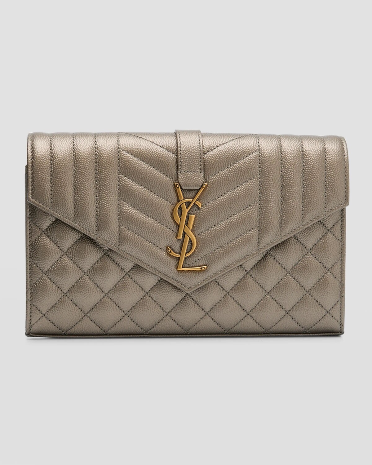 Кошелек-конверт Triquilt YSL на цепочке из зерненой кожи Saint Laurent, цвет Light Piombo/Dark Piombo
Кошелек-конверт Triquilt YSL на цепочке из зерненой кожи Saint Laurent, цвет Light Piombo/Dark Piombo