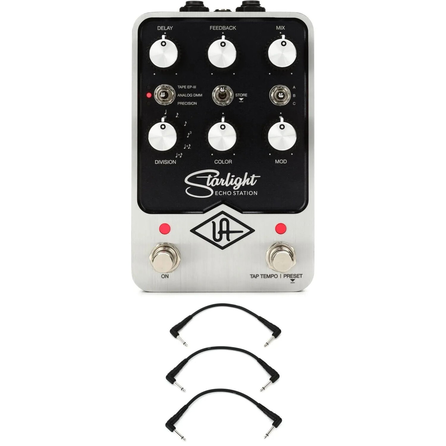 Педаль задержки станции Universal Audio UAFX Starlight Echo с 3 соединительными кабелями
Педаль задержки станции Universal Audio UAFX Starlight Echo с 3 соединительными кабелями