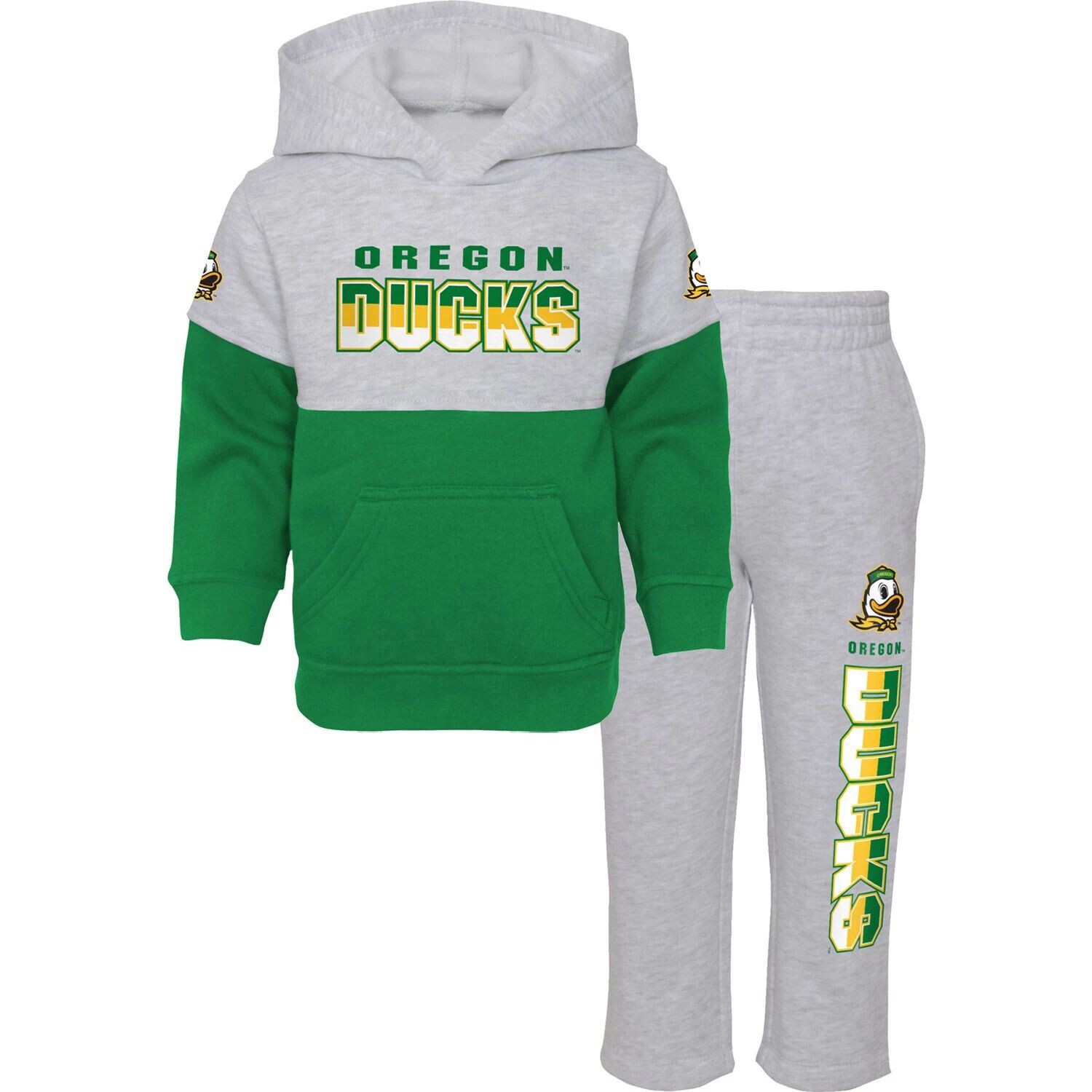 Комплект из пуловера с капюшоном и брюк для малышей Heather Grey/Green Oregon Ducks Playmaker Outerstuff
Комплект из пуловера с капюшоном и брюк для малышей Heather Grey/Green Oregon Ducks Playmaker Outerstuff