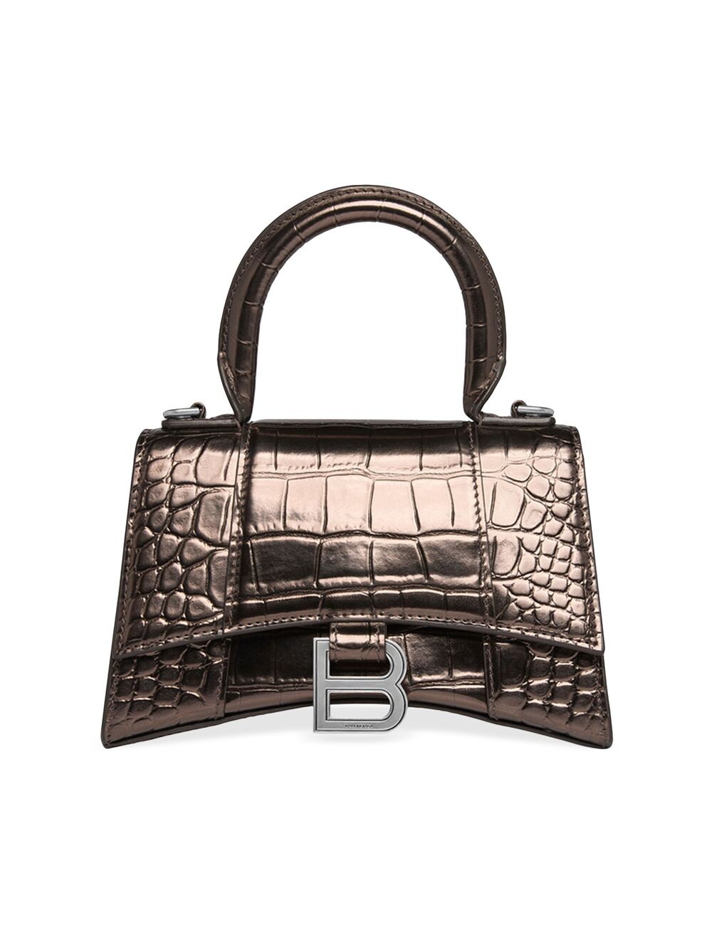 Сумка Hourglass XS с металлизированным тиснением под крокодила Balenciaga, бронзовый, Коричневый
Сумка Hourglass XS с металлизированным тиснением под крокодила Balenciaga, бронзовый, Коричневый