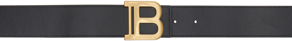 

Черный кожаный ремень с буквой "B" Balmain