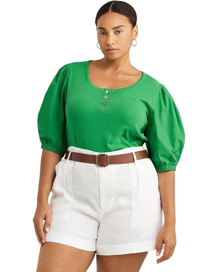 Футболка LAUREN Ralph Lauren Plus-Size Stretch Cotton Puff-Sleeve Henley, зеленый
Футболка LAUREN Ralph Lauren Plus-Size Stretch Cotton Puff-Sleeve Henley, зеленый