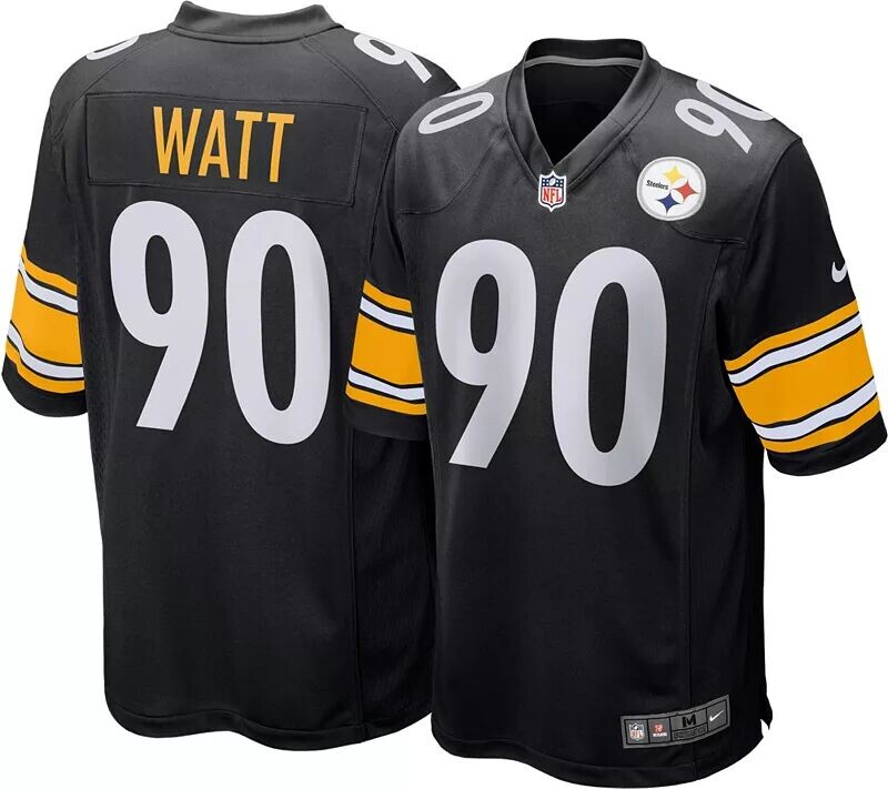 Мужские кроссовки Nike Pittsburgh Steelers T.J. Черный игровой трикотаж Watt #90
Мужские кроссовки Nike Pittsburgh Steelers T.J. Черный игровой трикотаж Watt #90