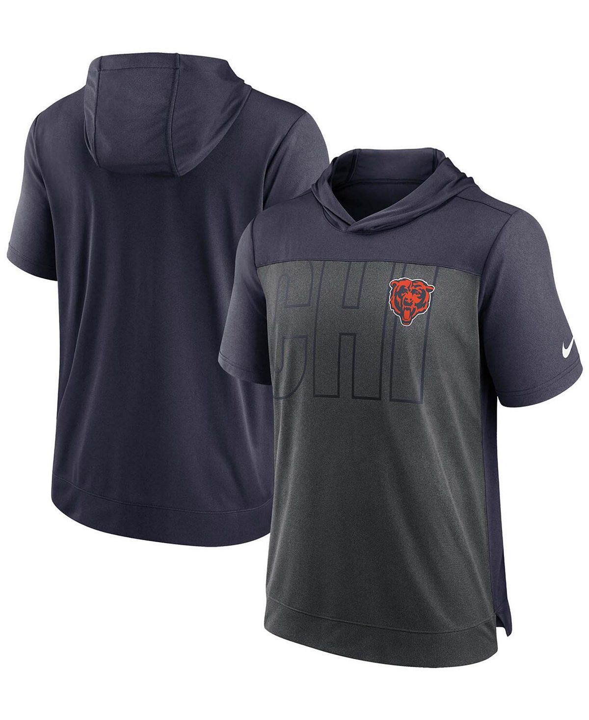 

Мужская футболка с капюшоном цвета «Хезер» темно-синего цвета Chicago Bears Performance Nike, Синий