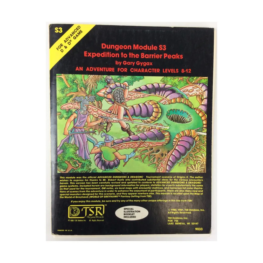 Модуль Expedition to the Barrier Peaks (2nd Printing), Advanced Dungeons & Dragons (1st Edition) - Modules & Adventures - S Series
Модуль Expedition to the Barrier Peaks (2nd Printing), Advanced Dungeons & Dragons (1st Edition) - Modules & Adventures - S Series