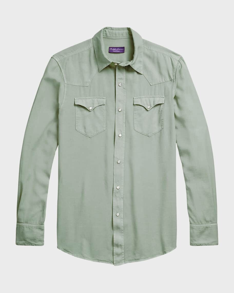 Мужская рубашка в стиле вестерн Aspen, окрашенная в готовом виде Ralph Lauren Purple Label
Мужская рубашка в стиле вестерн Aspen, окрашенная в готовом виде Ralph Lauren Purple Label