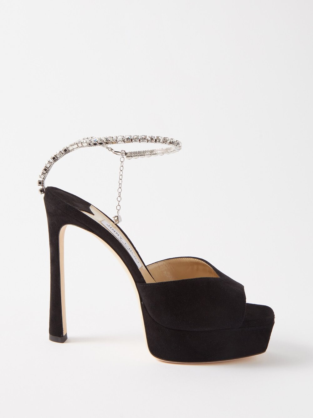 Замшевые босоножки на платформе saeda 125 с кристаллическими ремешками Jimmy Choo, черный
Замшевые босоножки на платформе saeda 125 с кристаллическими ремешками Jimmy Choo, черный