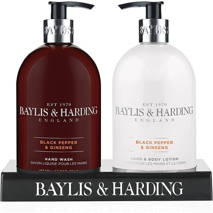 Набор для мытья рук и лосьона Baylis & Harding с черным перцем и женьшенем — подходит для веганов, Белый, Набор для мытья рук и лосьона Baylis & Harding с черным перцем и женьшенем — подходит для веганов
Набор для мытья рук и лосьона Baylis & Harding с черным перцем и женьшенем — подходит для веганов, Белый, Набор для мытья рук и лосьона Baylis & Harding с черным перцем и женьшенем — подходит для веганов