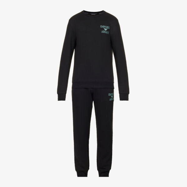 Пижамный комплект из смесового хлопка с фирменным принтом Emporio Armani, цвет nero
Пижамный комплект из смесового хлопка с фирменным принтом Emporio Armani, цвет nero