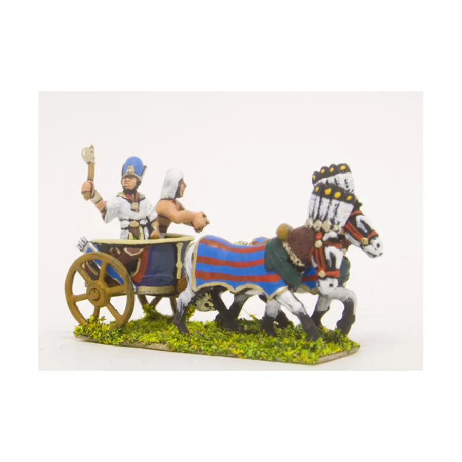 Фараон и возница в колеснице с двумя лошадьми, Ancient Miniatures - New Kingdom Egyptian (15mm)
Фараон и возница в колеснице с двумя лошадьми, Ancient Miniatures - New Kingdom Egyptian (15mm)
