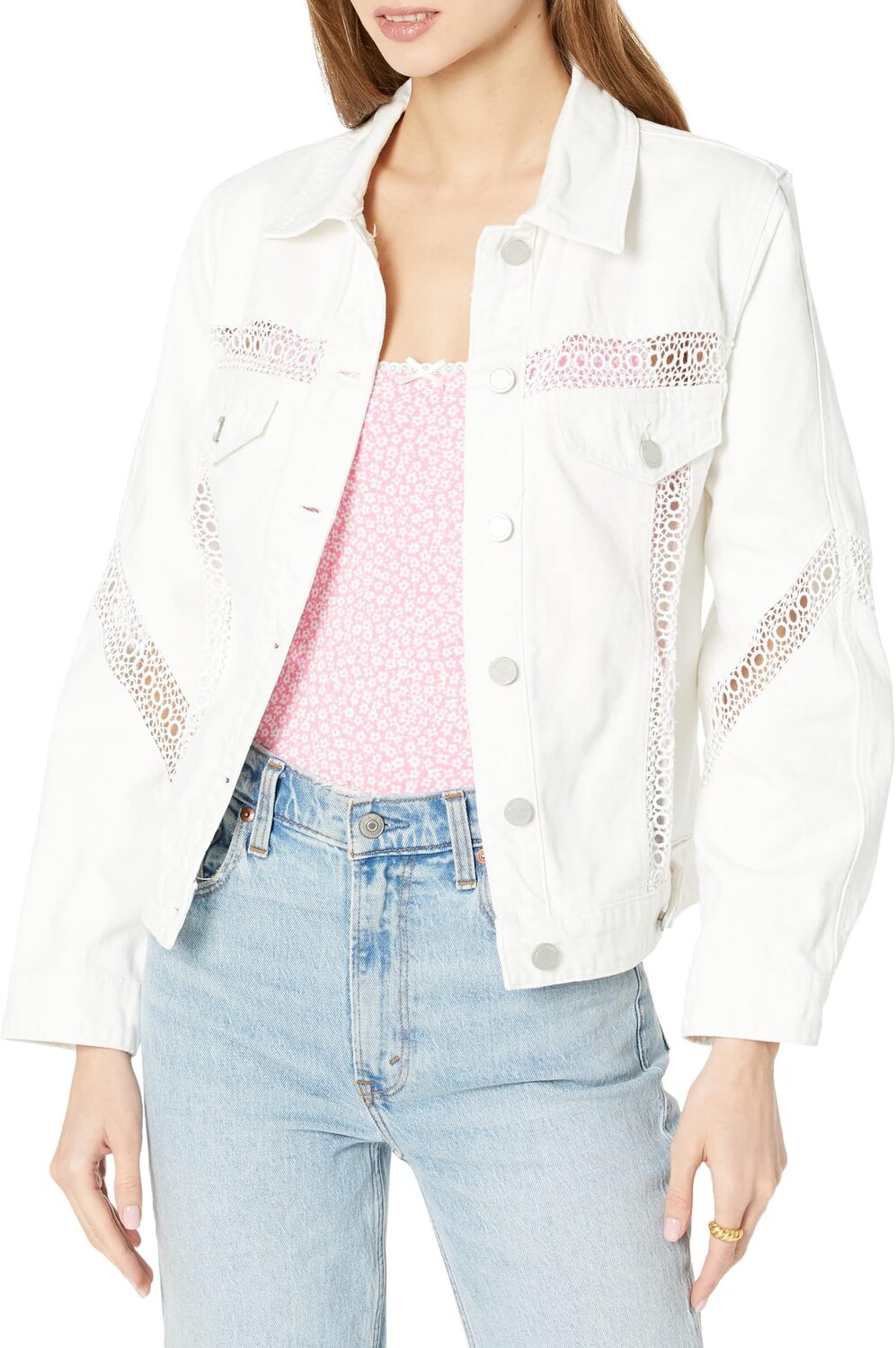 Куртка Oversized White Denim Trucker Jacket with Crochet Trim in Infinite Road Blank NYC, цвет Infinite Road
Куртка Oversized White Denim Trucker Jacket with Crochet Trim in Infinite Road Blank NYC, цвет Infinite Road
