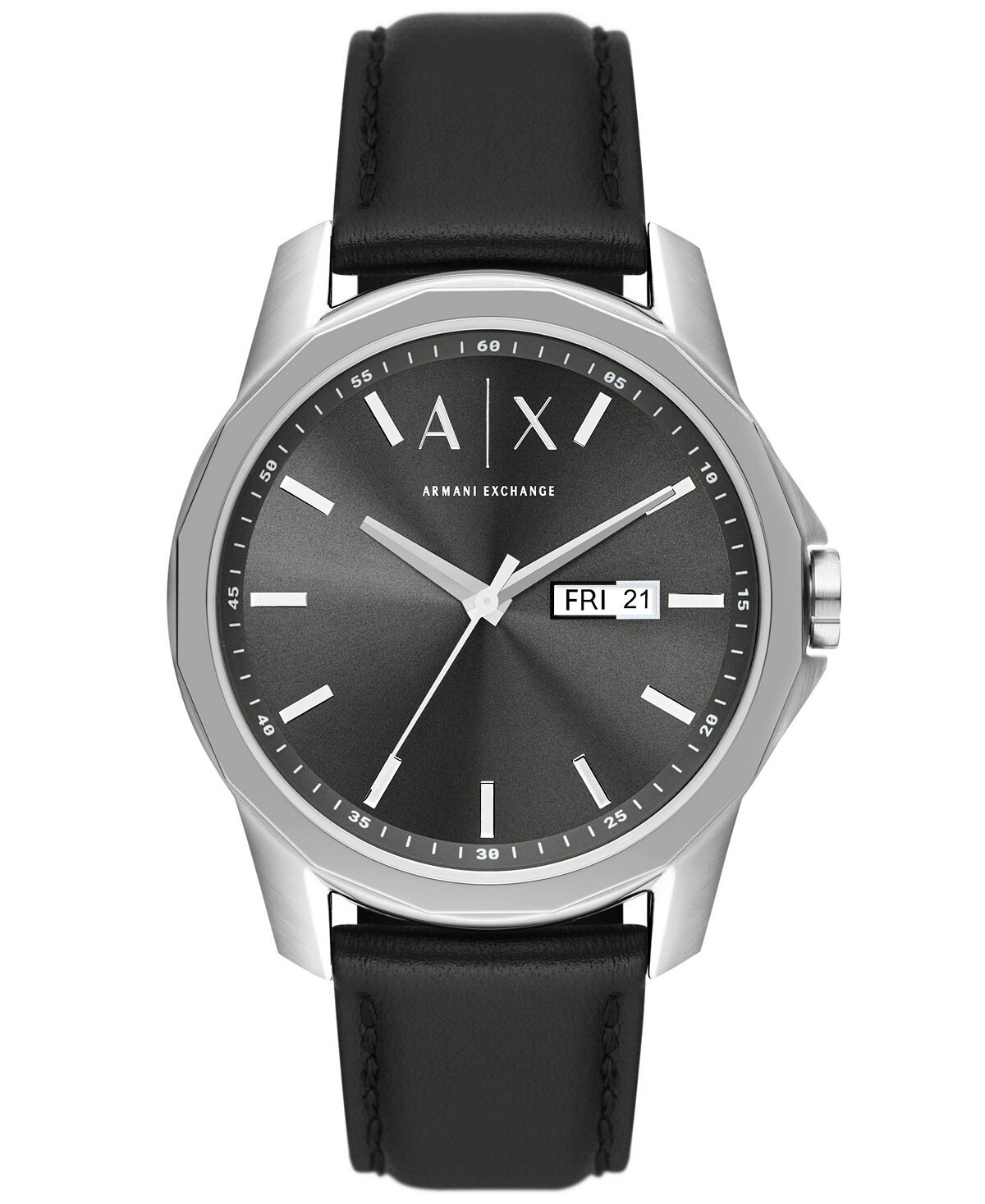 Мужские часы Day-Date с тремя стрелками, черный кожаный ремешок, 44 мм Armani Exchange, черный
Мужские часы Day-Date с тремя стрелками, черный кожаный ремешок, 44 мм Armani Exchange, черный