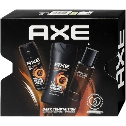 Подарочный набор Axe Dark Temptation со спреем для тела, гелем для душа и средством после бритья Axe/Lynx
Подарочный набор Axe Dark Temptation со спреем для тела, гелем для душа и средством после бритья Axe/Lynx