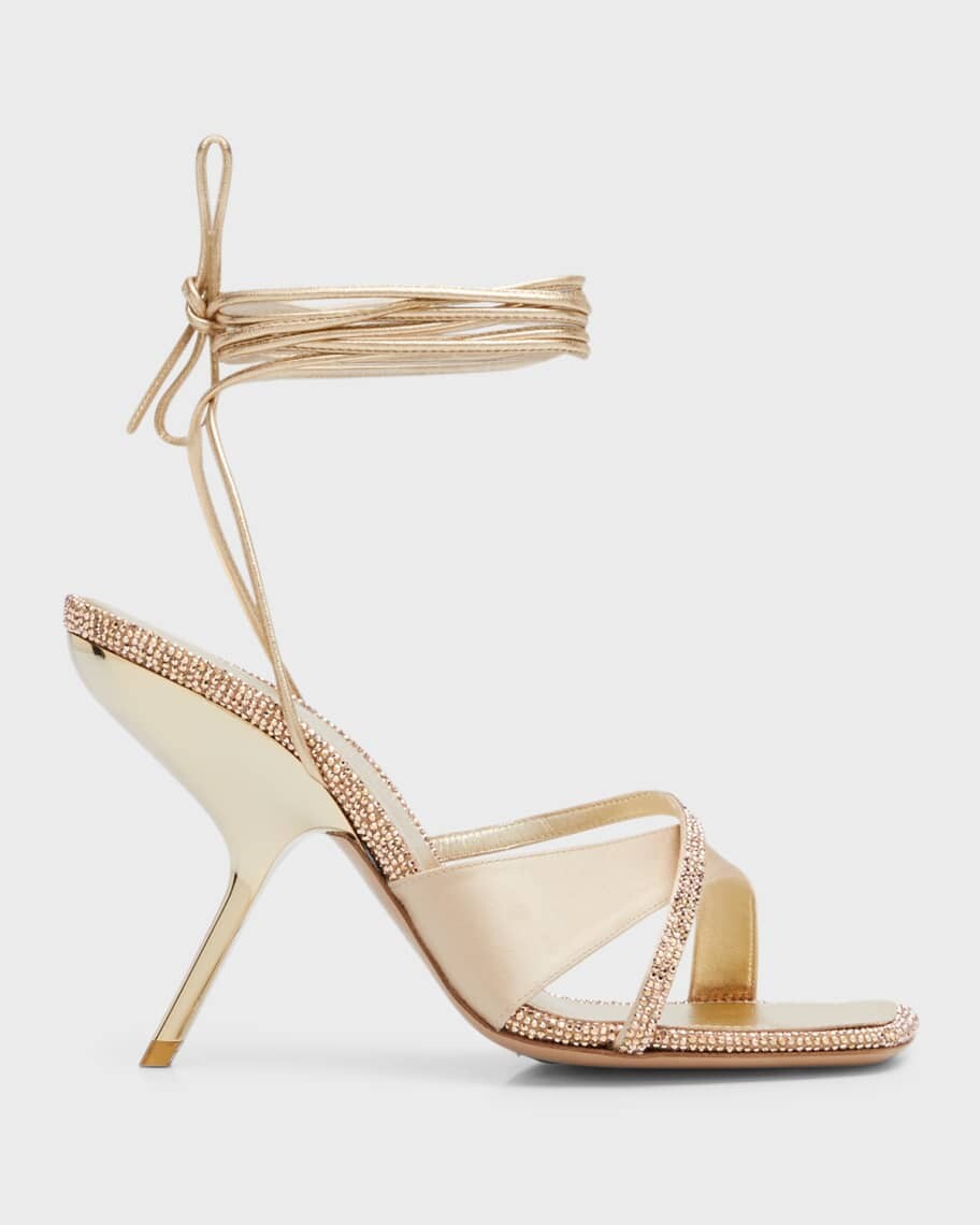 Металлизированные сандалии Allegra Crystal с завязками на щиколотках Ferragamo
Металлизированные сандалии Allegra Crystal с завязками на щиколотках Ferragamo