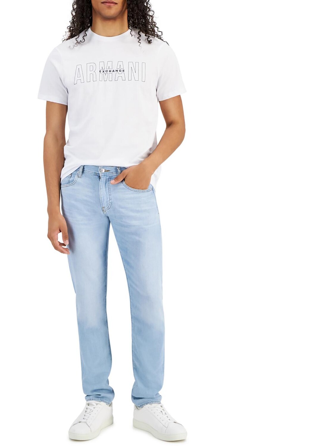 Мужские джинсы скинни из льняной смеси светлого цвета Armani Exchange, цвет Light Blue
Мужские джинсы скинни из льняной смеси светлого цвета Armani Exchange, цвет Light Blue