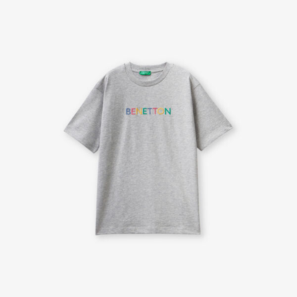 Хлопковая футболка с вышитым логотипом и короткими рукавами 6–14 лет Benetton, серый
Хлопковая футболка с вышитым логотипом и короткими рукавами 6–14 лет Benetton, серый