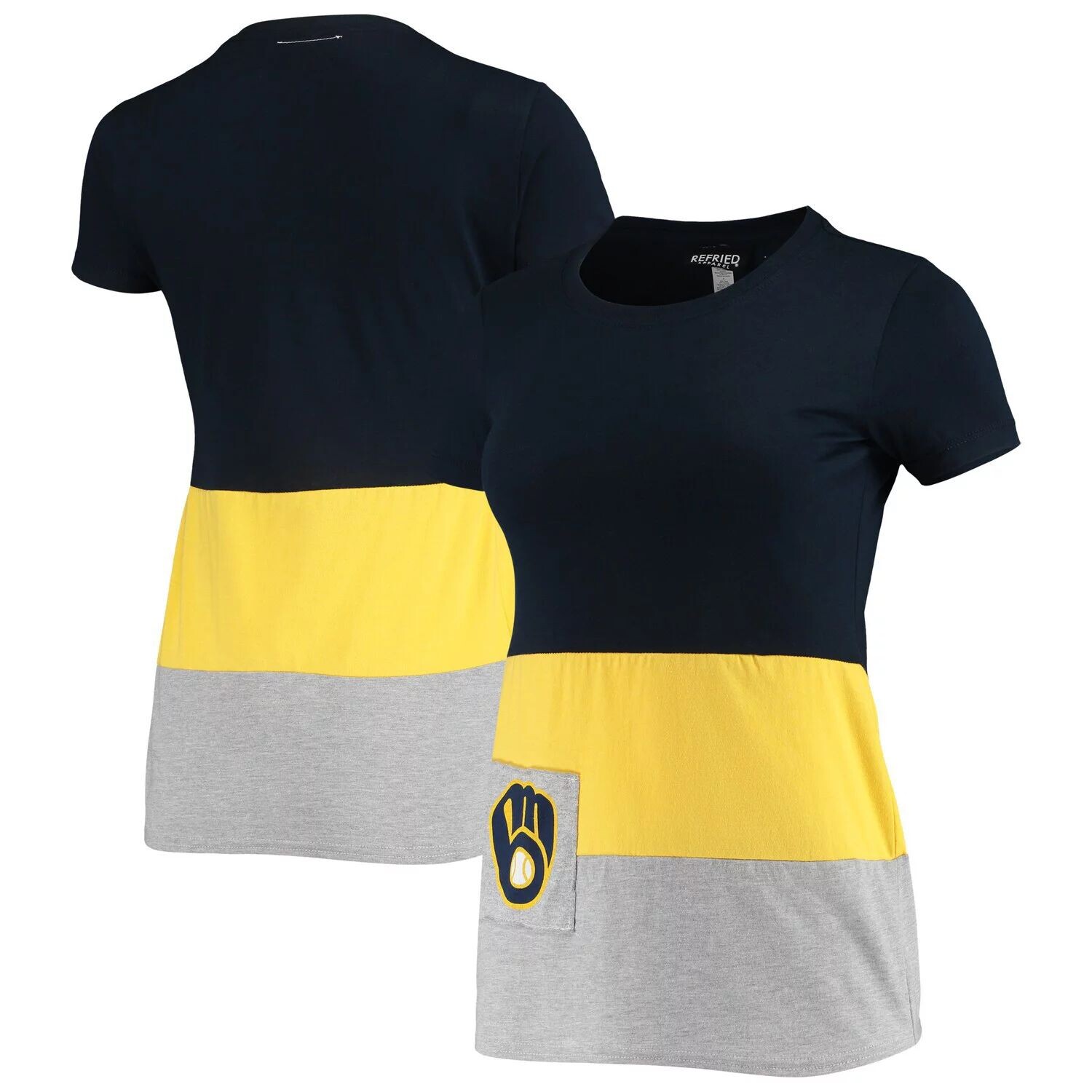 Женская темно-синяя приталенная футболка Refried Apparel Milwaukee Brewers, Синий
Женская темно-синяя приталенная футболка Refried Apparel Milwaukee Brewers, Синий