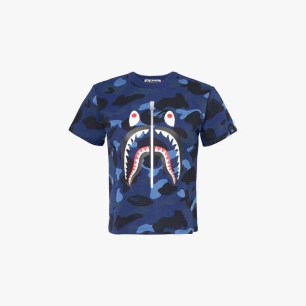 Футболка из хлопкового джерси с камуфляжным принтом и рисунком акулы A Bathing Ape, синий
Футболка из хлопкового джерси с камуфляжным принтом и рисунком акулы A Bathing Ape, синий