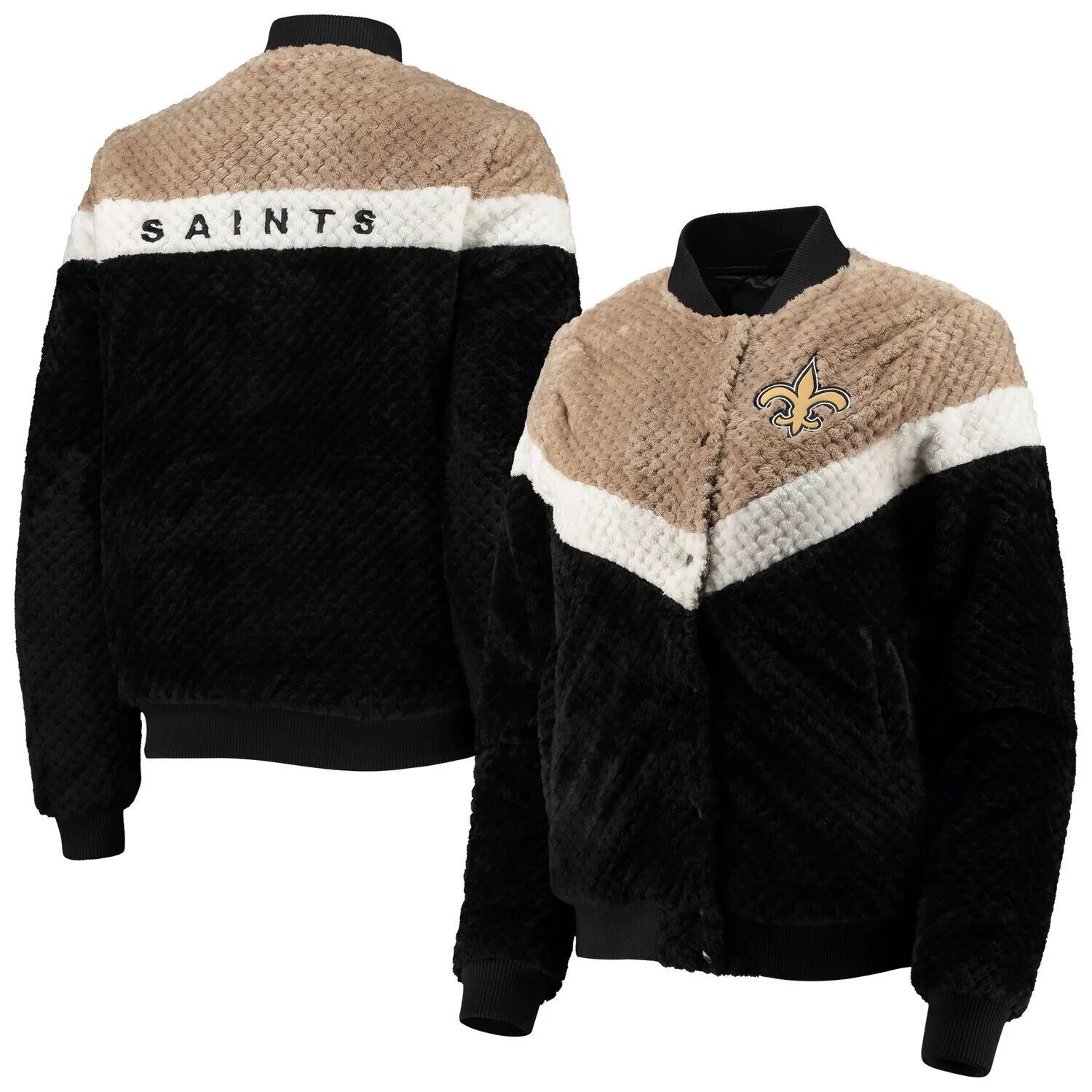 Женская куртка на кнопках G-III 4Her от Carl Banks черно-кремового цвета New Orleans Saints Riot Squad Sherpa G-III, Черный
Женская куртка на кнопках G-III 4Her от Carl Banks черно-кремового цвета New Orleans Saints Riot Squad Sherpa G-III, Черный