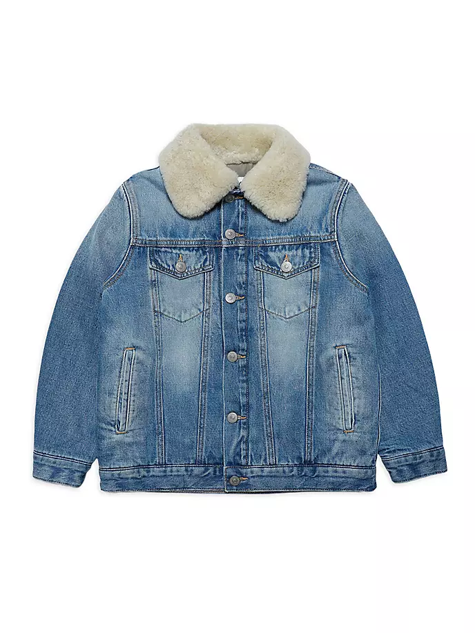 Детская джинсовая куртка с коротким воротником Mm6 Maison Margiela, синий
Детская джинсовая куртка с коротким воротником Mm6 Maison Margiela, синий