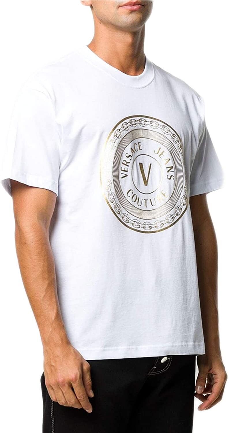 Versace Jeans Couture Мужская футболка с короткими рукавами и круглым вырезом из белого золота с круглым вырезом, белый
Versace Jeans Couture Мужская футболка с короткими рукавами и круглым вырезом из белого золота с круглым вырезом, белый