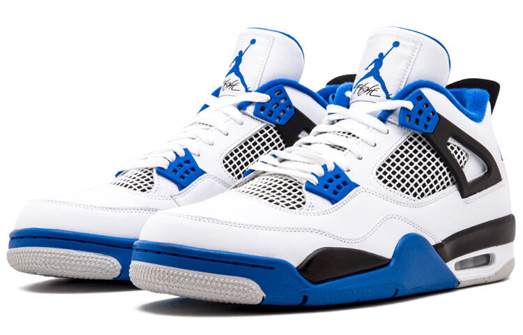Кроссовки мужские Air Jordan 4 Retro Motorsports 2017 баскетбольные, белый / сине-черный
Кроссовки мужские Air Jordan 4 Retro Motorsports 2017 баскетбольные, белый / сине-черный