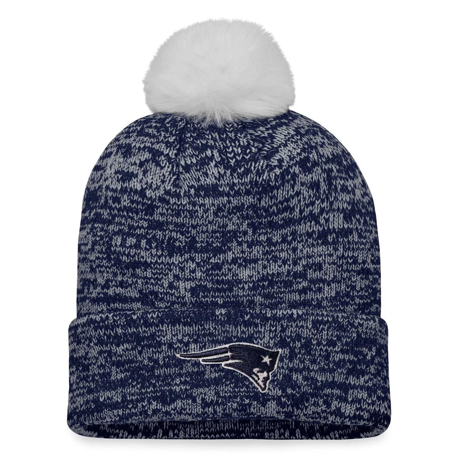 Женская фирменная темно-синяя вязаная шапка New England Patriots с манжетами и помпоном Fanatics
Женская фирменная темно-синяя вязаная шапка New England Patriots с манжетами и помпоном Fanatics