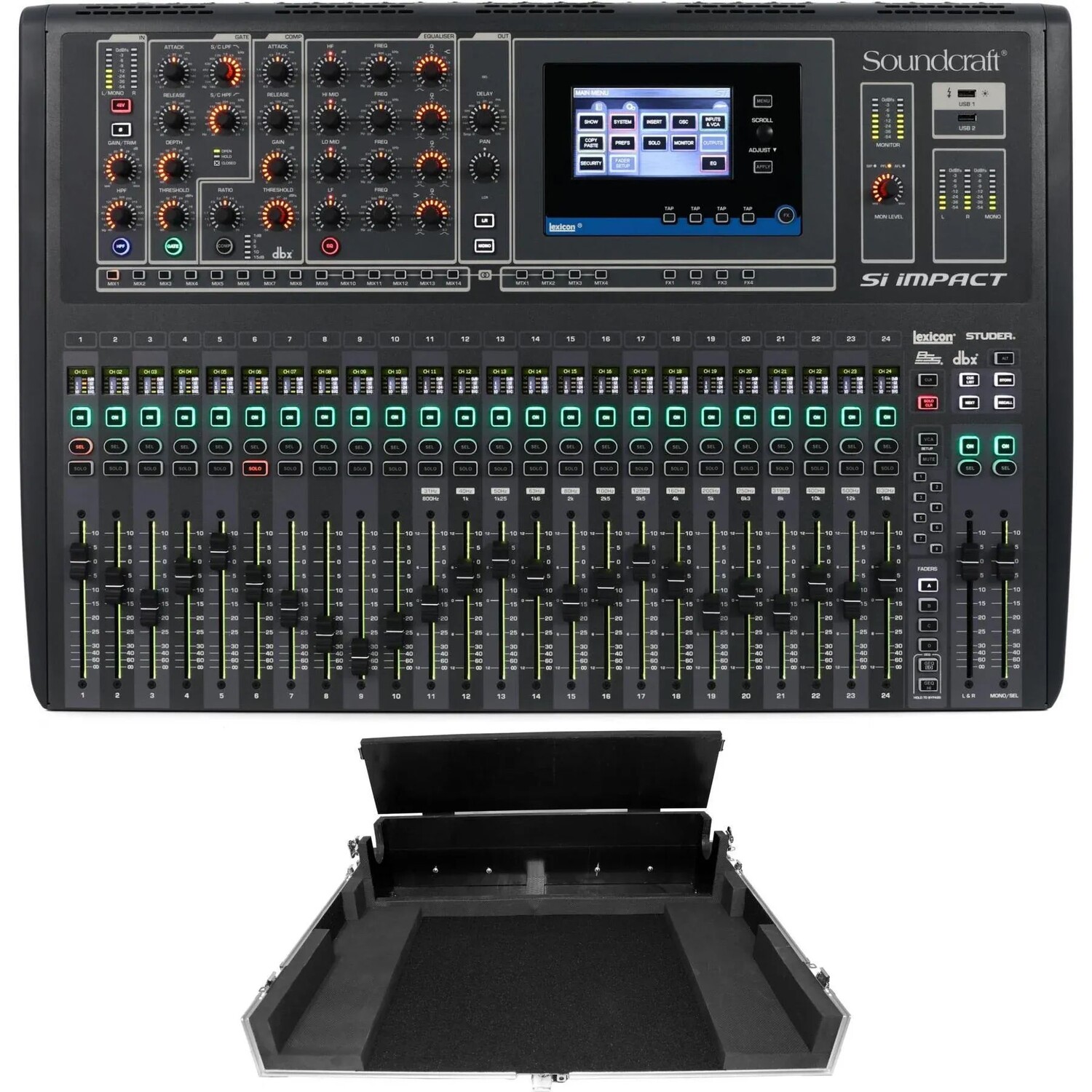 40-канальный цифровой микшер Soundcraft Si Impact и кейс ATA-300 с собачьей будкой
40-канальный цифровой микшер Soundcraft Si Impact и кейс ATA-300 с собачьей будкой