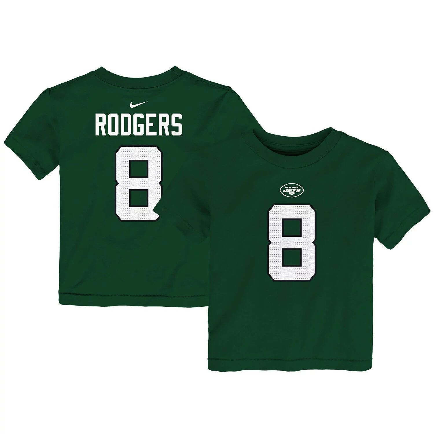 Зеленая футболка Nike Aaron Rodgers New York Jets с именем и номером игрока для малышей Nike
Зеленая футболка Nike Aaron Rodgers New York Jets с именем и номером игрока для малышей Nike