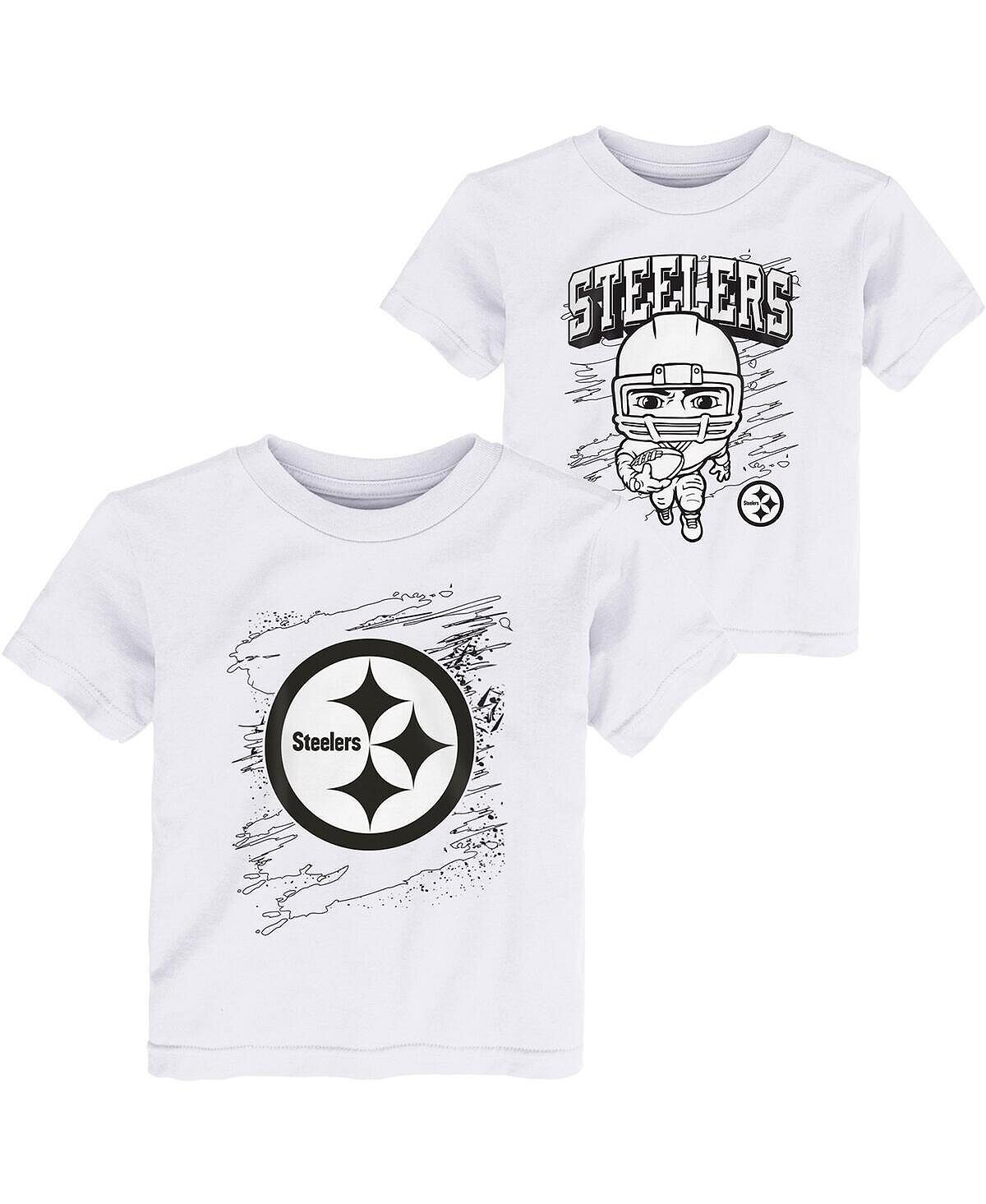 Набор из двух белых футболок с раскраской для мальчиков для малышей Pittsburgh Steelers Coloring Activity Outerstuff
Набор из двух белых футболок с раскраской для мальчиков для малышей Pittsburgh Steelers Coloring Activity Outerstuff
