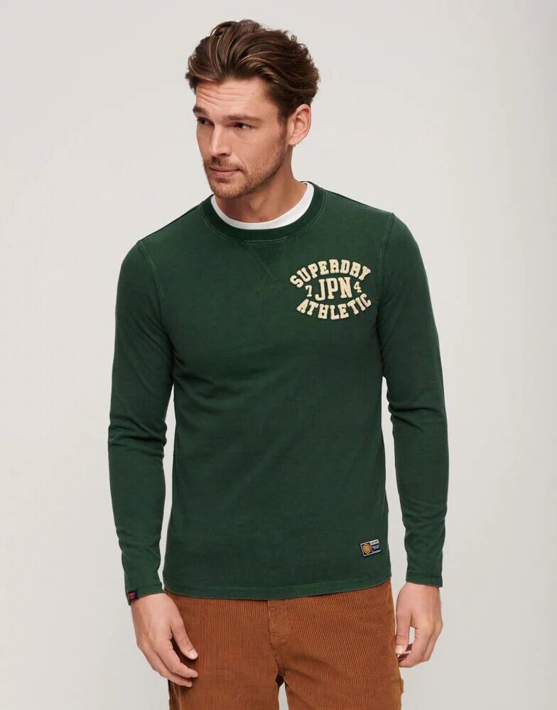Винтажный топ с длинными рукавами Superdry Athletic зеленого цвета с эмалью
Винтажный топ с длинными рукавами Superdry Athletic зеленого цвета с эмалью
