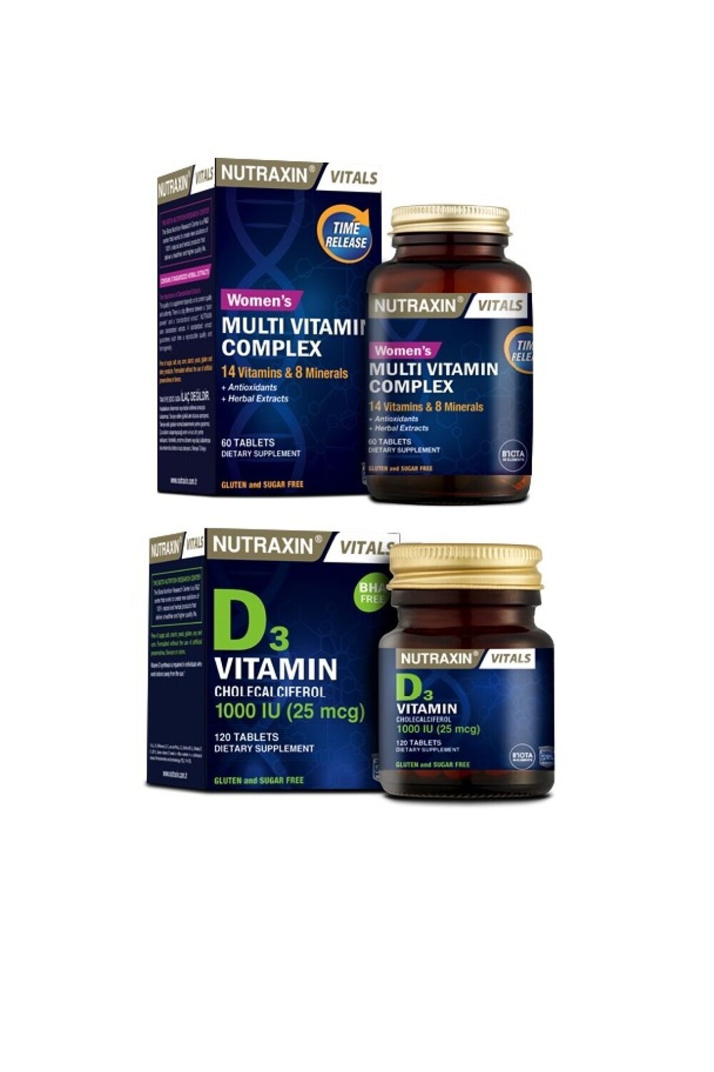 Nutraxin Vitals Мультивитаминный комплекс для женщин 60 таблеток + витамин D3 1000 МЕ 120 таблеток
Nutraxin Vitals Мультивитаминный комплекс для женщин 60 таблеток + витамин D3 1000 МЕ 120 таблеток