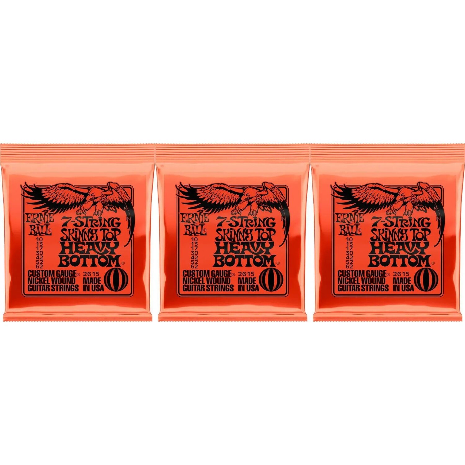 Ernie Ball 2615 Skinny Top Heavy Bottom Slinky с никелевой обмоткой, струны для электрогитары — .010-.062, 7 струн (3 шт.)
Ernie Ball 2615 Skinny Top Heavy Bottom Slinky с никелевой обмоткой, струны для электрогитары — .010-.062, 7 струн (3 шт.)