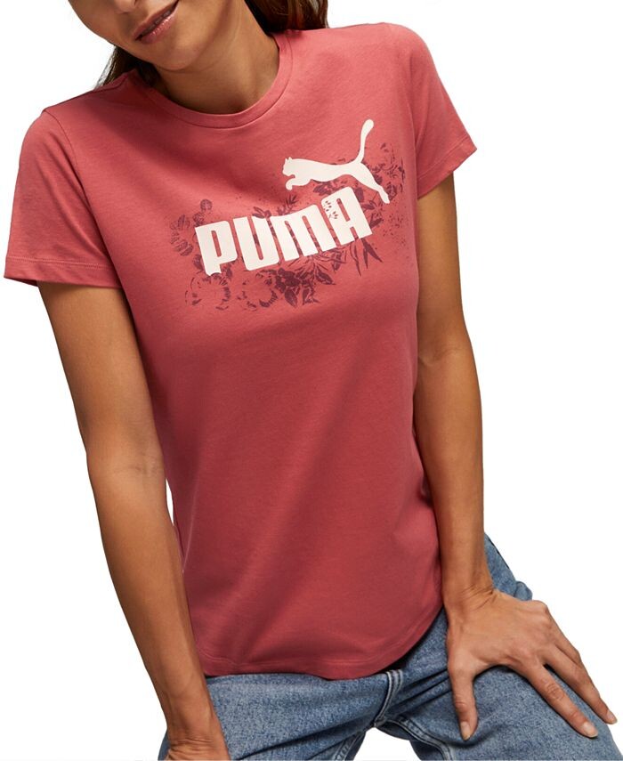Женская хлопковая футболка с графическим логотипом и цветочным принтом Puma, красный
Женская хлопковая футболка с графическим логотипом и цветочным принтом Puma, красный