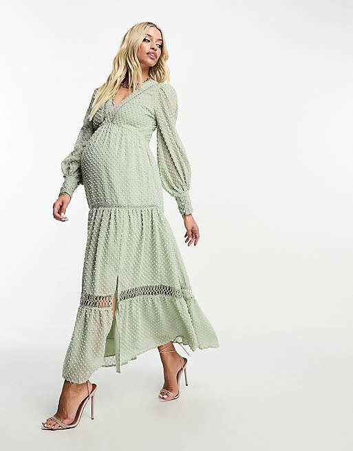 Светло-шалфейное платье макси со вставками из кружева добби ASOS DESIGN Maternity
Светло-шалфейное платье макси со вставками из кружева добби ASOS DESIGN Maternity
