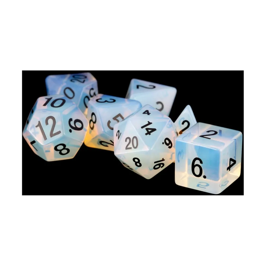 Опалит — полноразмерный набор многогранников (7), Gemstone Dice (Metallic Dice Games)
Опалит — полноразмерный набор многогранников (7), Gemstone Dice (Metallic Dice Games)