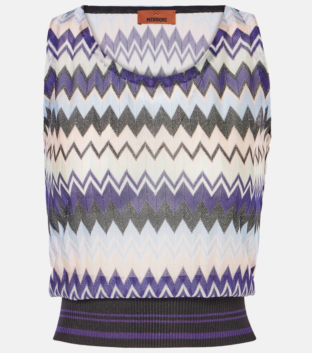Верх из трикотажного полотна зигзагообразной вязки Missoni, цвет mult purple pinkli/blue dark base
Верх из трикотажного полотна зигзагообразной вязки Missoni, цвет mult purple pinkli/blue dark base