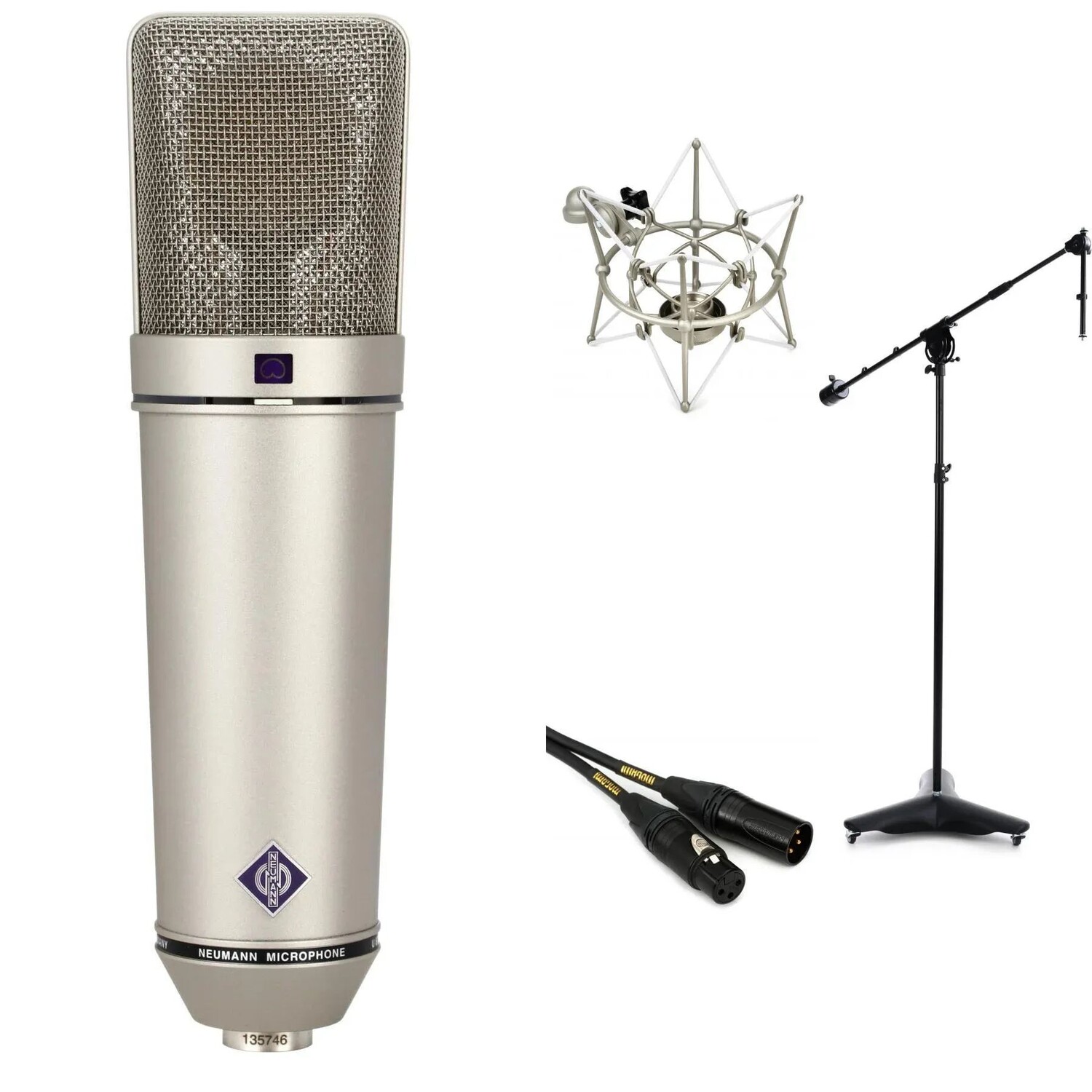 Комплект конденсаторных микрофонов Neumann U 87 Ai с большой диафрагмой, стойкой и кабелем - никель
Комплект конденсаторных микрофонов Neumann U 87 Ai с большой диафрагмой, стойкой и кабелем - никель