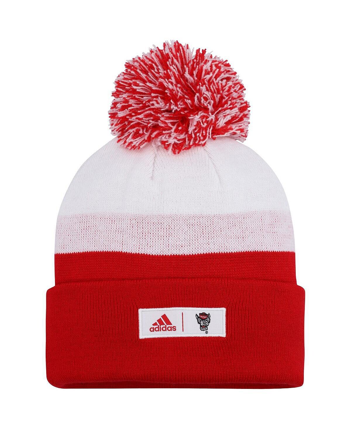 Мужская красно-белая вязаная шапка с манжетами и помпоном NC State Wolfpack Colorblock adidas
Мужская красно-белая вязаная шапка с манжетами и помпоном NC State Wolfpack Colorblock adidas
