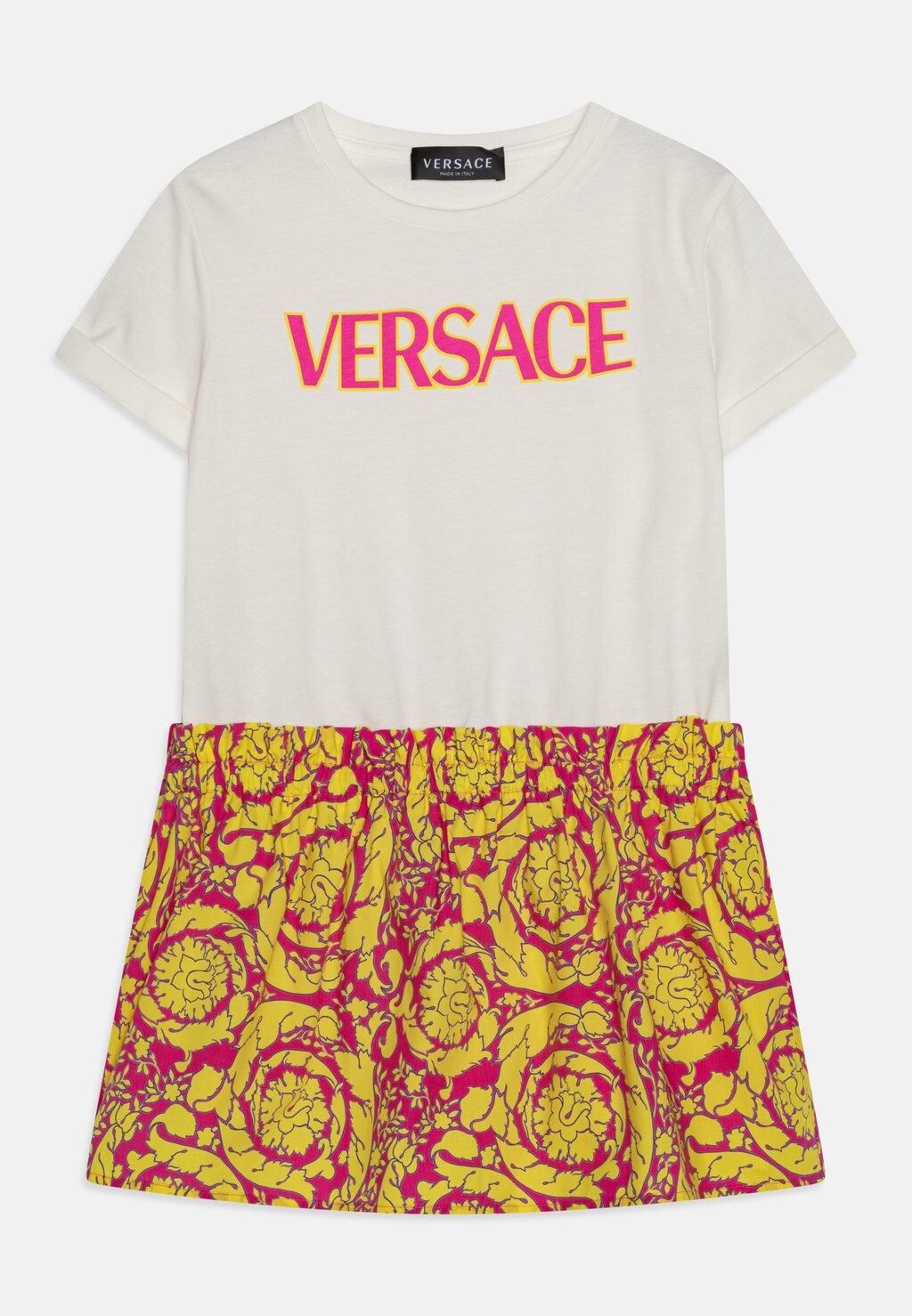 Платье из джерси DRESS BAROCCO SILHOUETTE KIDS LOGO Versace, цвет bianco/fuxia giallo
Платье из джерси DRESS BAROCCO SILHOUETTE KIDS LOGO Versace, цвет bianco/fuxia giallo