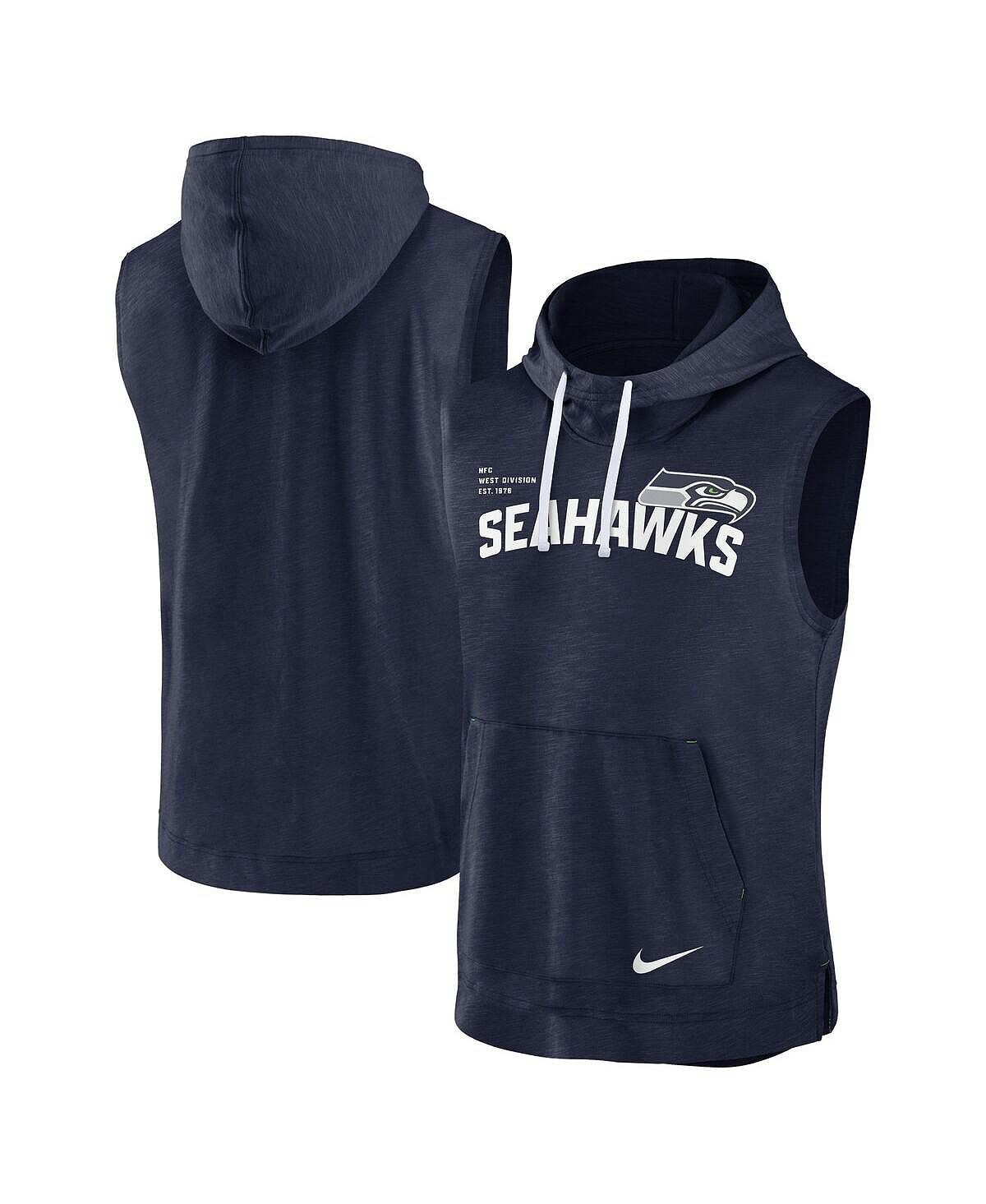 Мужской темно-синий пуловер без рукавов с капюшоном Heather College Seattle Seahawks Nike
Мужской темно-синий пуловер без рукавов с капюшоном Heather College Seattle Seahawks Nike